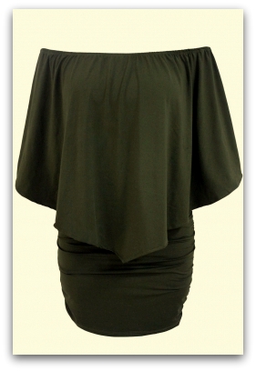 LETNÍ MINI ŠATY dvouvrstvé 1228201-9 khaki M/L