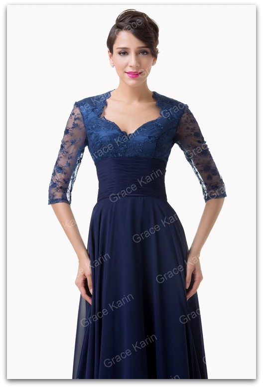 Luxusní plesové šaty GRACE KARIN dlouhé GK6234-3 modrá M / 38