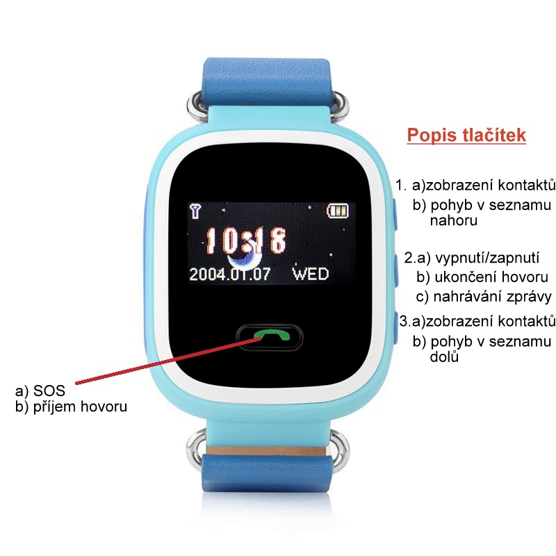 Chytré HODINKY pro děti s GPS, MOBILEM 50003-3 modrá NA CESTĚ