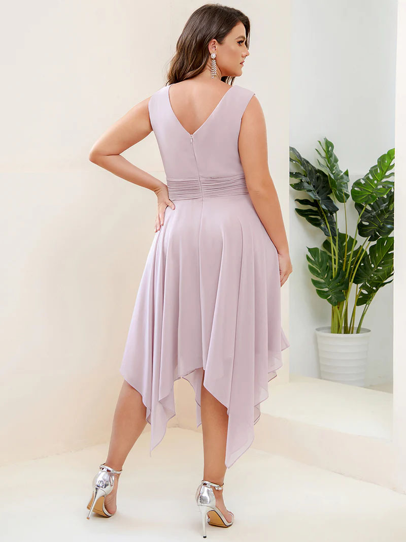 Ever Pretty Dámské šifonové šaty ke kolenům s nepravidelným lemem ES03143-1 lila S
