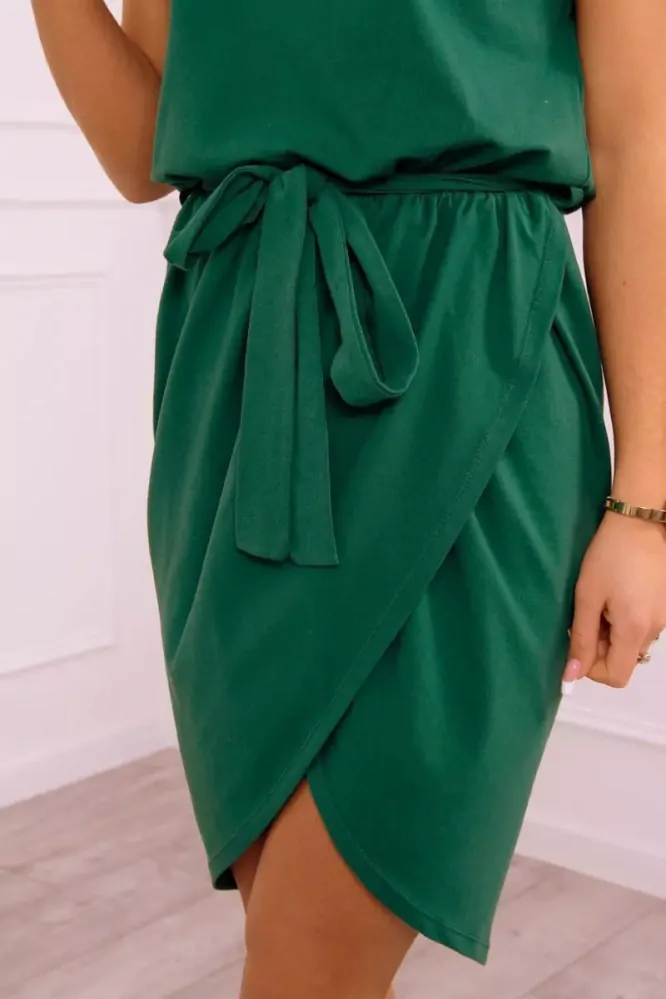 Dámské ŠATY s páskem 8980-3 zelená S/M/L