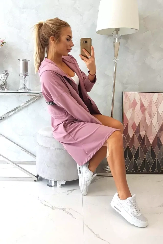 Dámská dlouhá MIKINA / BUNDA kardigan OVERSIZE 8998-101 sytě růžová - univerzální S/M/L