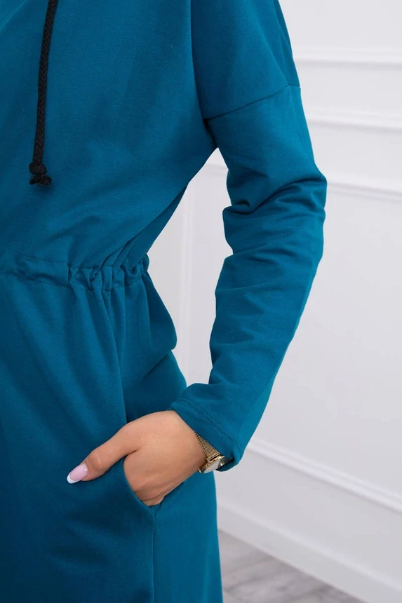 Dámská dlouhá MIKINA / BUNDA kardigan OVERSIZE 8998-3 modrá - univerzální S/M/L