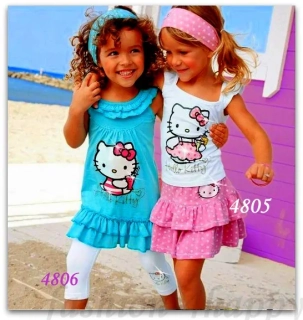Komplet HELLO KITTY dívčí 98/110/122  modrá nebo růžová