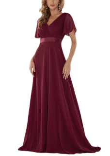 Ever Pretty večerní a společenské šaty EP09890-5 vínová S / M / L / XL / XXL / 3XL / 4XL / 5XL / 6XL / 7 XL / 8XL / 9XL (SKLADEM: S / M) 