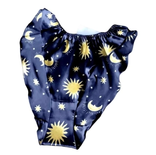 Luxusní dámské saténové kalhotky brazilky 6016-3 modrá L 