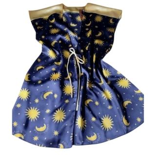 Luxusní saténový PŘEHOZ / ŽUPÁNEK 2004 - modrá S / L / XL