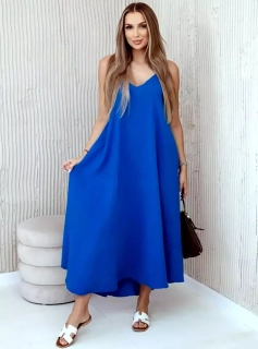 Mušelínové letní šaty dlouhé 7088534-61 modrá univerzální 