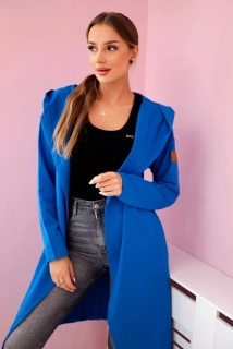 Dámský kardigan / kabátek /mikina OVERSIZE 9077-3 modrá - univerzální S/M/L