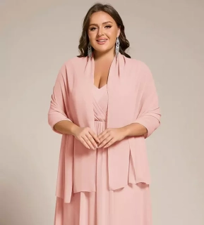 Přehoz přes ramena / ruce ŠÁL XXL luxusní  02333-9 světle růžová 183x70 cm 