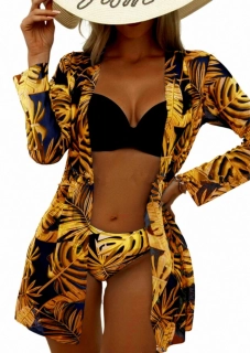 Dvoudílné dámské plavky / bikiny (bez kabátku) 301610-01 černá/oranžová XL