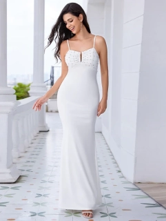 Ever Pretty dámské ŠATY na ramínka a s kamínky EE02226-1 bílá XS / S / M / L / XL / XXL