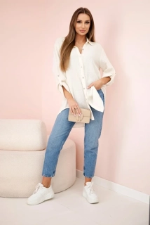 Bavlněná Mušelínová košile 208-3 béžová univerzální S/M/L 100% bavlna 