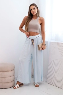 Letní dámské kalhoty široké 81733-3 světle modrá univerzální 