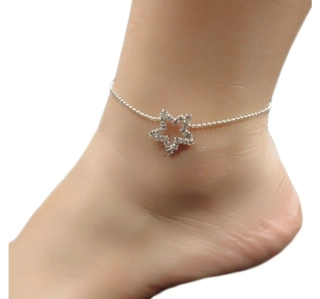 Řetízek náramek na nohu s kamínky Star 10668