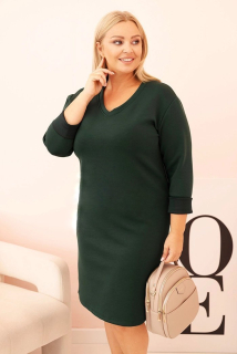 Dámské šaty s 3/4 rukávem 21548-6 zelená univerzální - XL/2XL/3XL