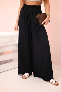 Letní dámské široké kalhoty 3180-2 černá univerzální M - XL